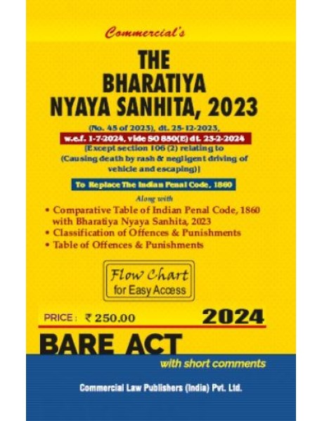 Bharatiya Nyaya Sanhita, 2023 Edition 2024 Published by Commercial Law Publisher