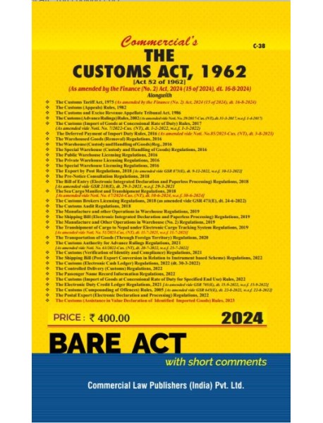 Customs Act, 1962 (As Amended by The Finance (No.2) Act, 2024